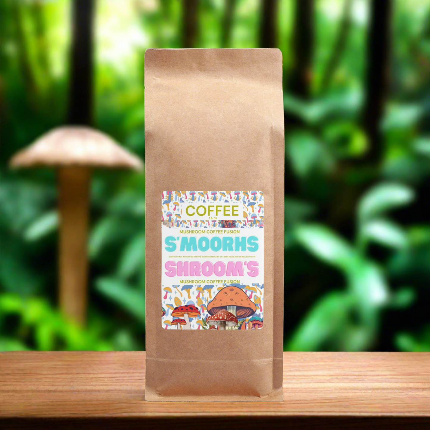 (SMOORHS SHROOMS) - Lion’s Mane & Chaga Mushroom-Infused Coffee - 16oz.