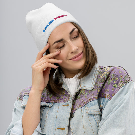 Smoorhs Shrooms Beanie - Cozy and warm embroidered beanie with a snug fit, made from a 60% cotton and 40% acrylic breathable blend. One size fits most. Eco-conscious on-demand production to reduce overproduction.