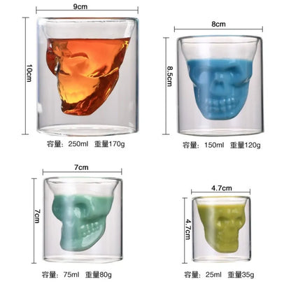 Double Layered Glass Skull Coffee Mug